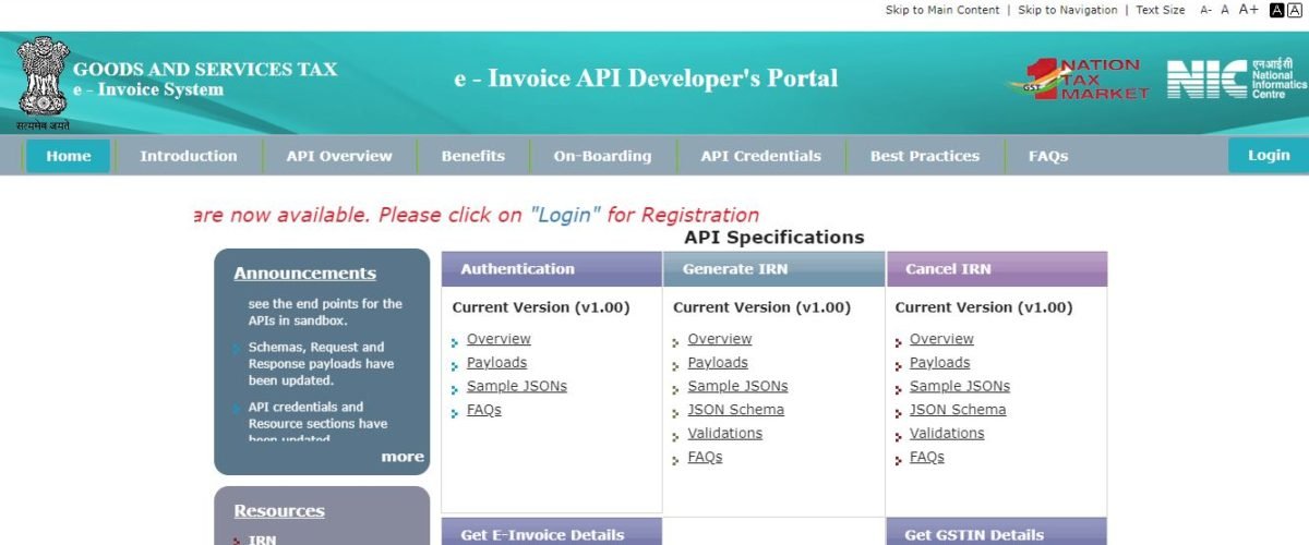 e-Invoice API Developer's Portal