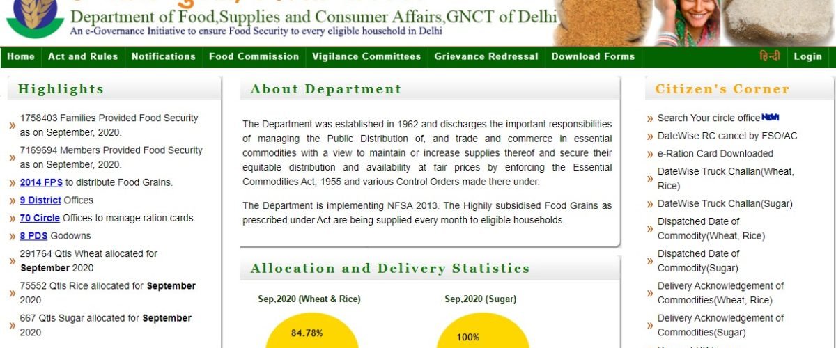 ration card status