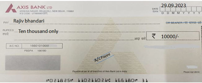 account payee or A/c payee cheque