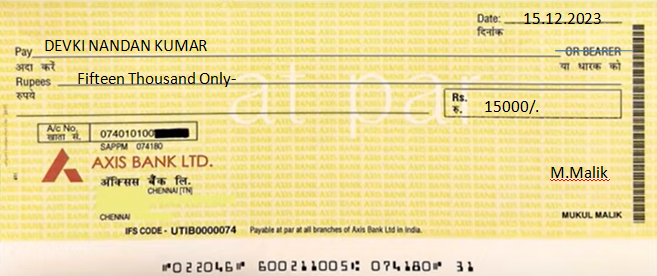 order cheque in types of cheques