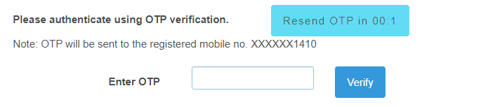 Epic verification by mobile OTP
